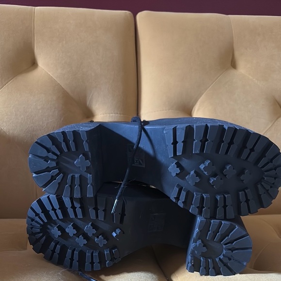 T.U.K Black Holographic Lace Up Boots - Picture 5 of 7